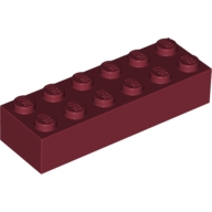 Lego kostka (kostička) 2x6, tmavě červená (4249698, 4496339, 6089268)